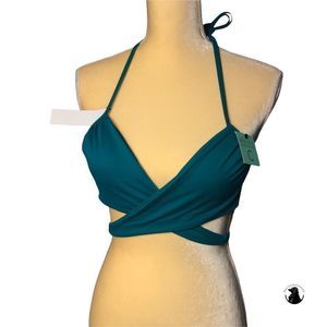 Sundazed Teal V-Neck Strappy Halter Neck Bikini Top Women’s Size 32C NWT